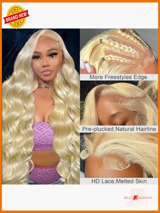 200 Density 13x6 Lace Front Wig Human Hair Body Wave Pre Plucked 30 Inch main image 5